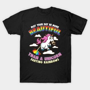 Beautiful Unicorn Farting Rainbows T-Shirt